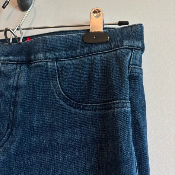 SPANX Jean-ish Ankle Leggings Dark Blue Wash Skinny Jeans Size Medium Stretchy - Picture 6 of 11